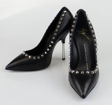 NWT GIUSEPPE ZANOTTI YVETTE VARENNE LEATHER SPIKED BLACK PUMPS SIZE 9 950