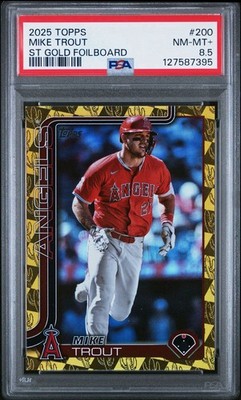 2025 Topps - Mike Trout #200 - Spring Training Gold Cactus Border /50 PSA 8.5