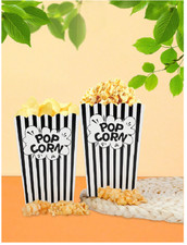 10pcs Mini Paper Popcorn Bags Small Popcorn Bags Black & White Stripe Movie*