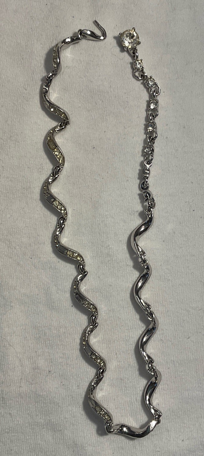 Stunning Vintage Signed BOGOFF Clear Rhinestone C… - image 1