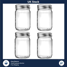 4-Pack 6 oz Mason Jars with Elegant Silver Lids - Ideal Food Storage Solution