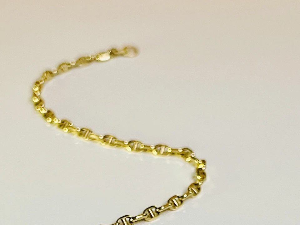 Brazalete fino apilable diario simple duradero de oro real macizo de 18 quilates de 2,3 mm para mujer Foto 4 de 4