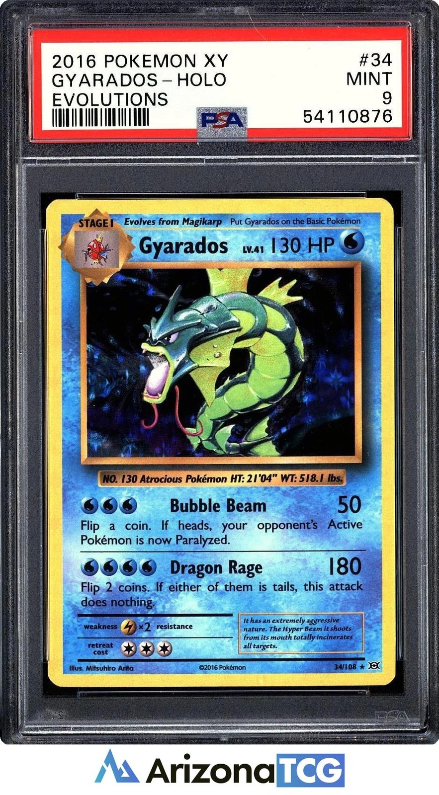 Pokemon 2016 Gyarados 34/108 Holo Evolutions PSA 9