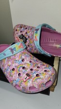 Lisa Frank Crocs Girl Jr./ Youth Size 4, Rainbow,Unicorn,pink taffy