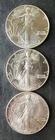 Lot of Three 1987 $1 American Silver Eagle Dollars