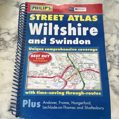 Philip's Street Atlas Wiltshire and Swindon United Kingdom Road Maps Book - Image 1 of 4