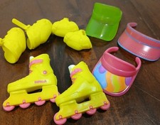 Barbie Movie Doll Inline Skating Roller Blade Neon Retro Yellow Skates Pads