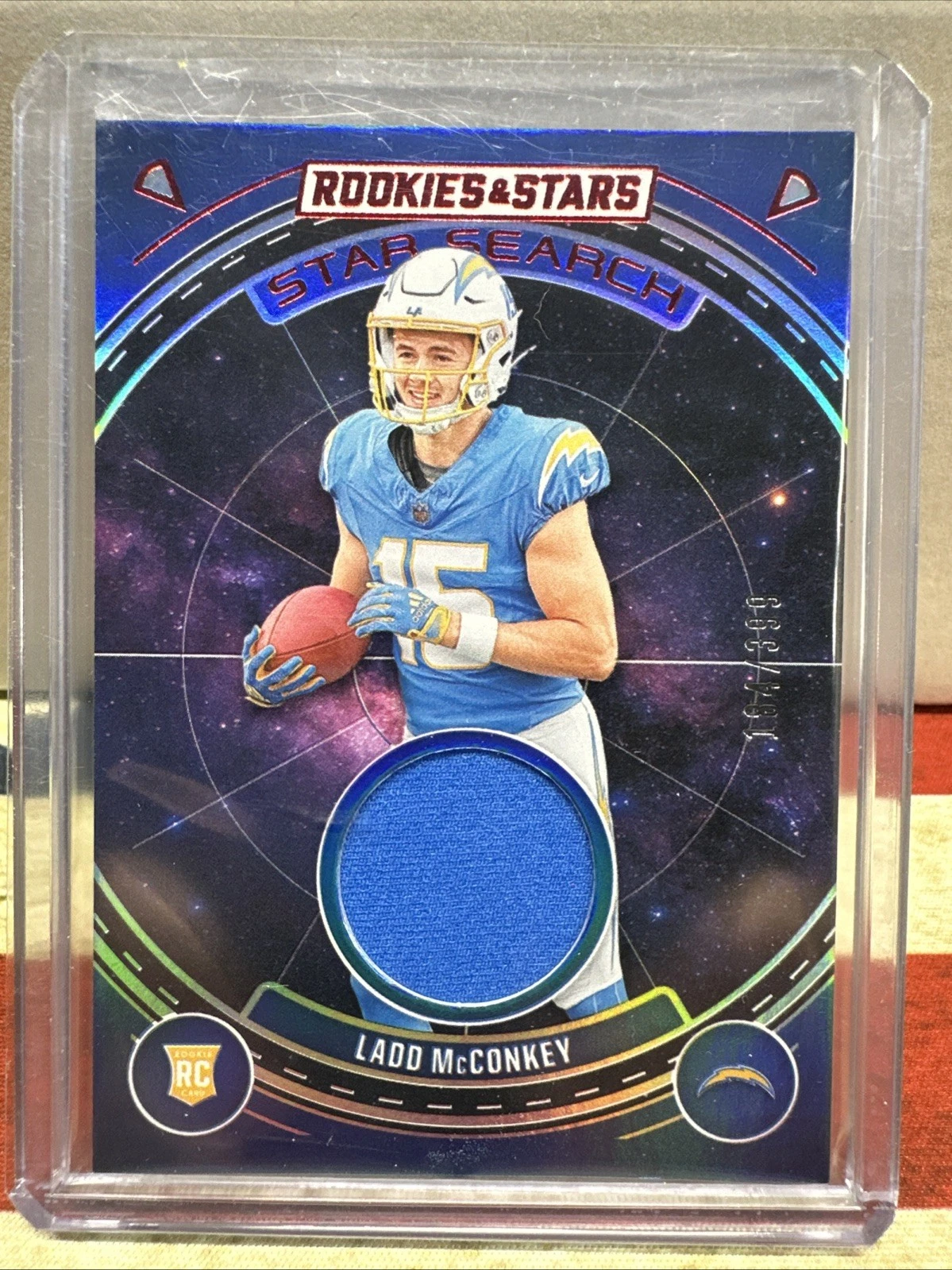 Ladd McConkey Panini Rookies & Stars Star Search Relics #SSLMY Longevity