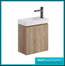Image of Compact Bathroom Vanity Unit & Basin Sink Cloakroom 400mm Wall Hung