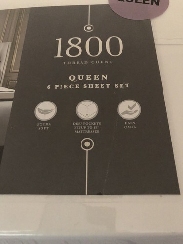WH westport home 6 Piece Bed Sheet Set 1800 Ultra Soft Deep Pockets fit up to 18 - Picture 6 of 9