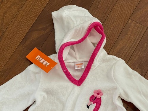 Gymboree Girl White Pink Terry Cloth Flamingo Swimsuit Coverup Size 12-18 months - Picture 5 of 9