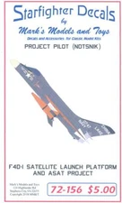 Starfighter Decals 1/72 F4D-1 SATELLITE LAUNCH PLATFORM AND ASAT PROJECT