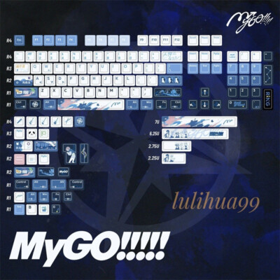 MyGO!!!!! Theme Keycaps PBT 140 Keys Set For Cherry MX Keyboard
