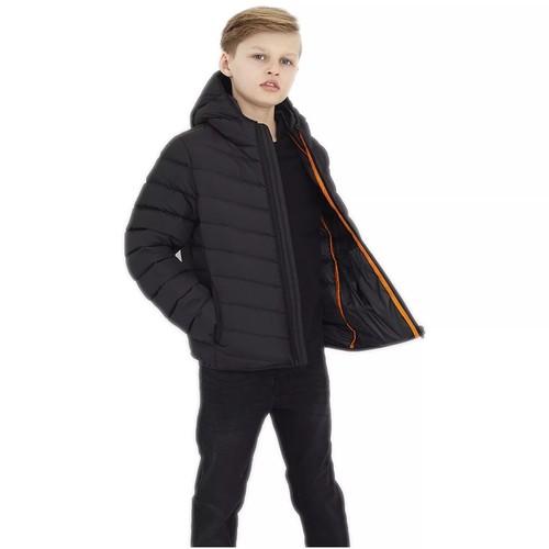 BOYS PADDED JACKET PUFFER PUFFA WARM WINTER QUILTED BUBBLE HOODED SCHOOL COAT - Picture 2 of 6
