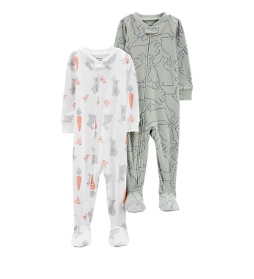 New Carter s 12 Months Easter Footed Pajamas 2 Piece Set.