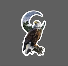 Bald Eagle Sticker Moon Nature Outdoors