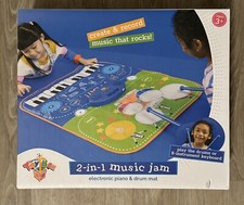 Geoffrey's Toy Box 2-in-1 Music Jam 3 Pieces Electronic Piano and Drum Mat