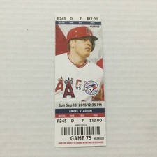 ANGELS 2016 TICKET STUB 9/18/16 VS BLUE JAYS~Alex Meyer  FIRST WIN