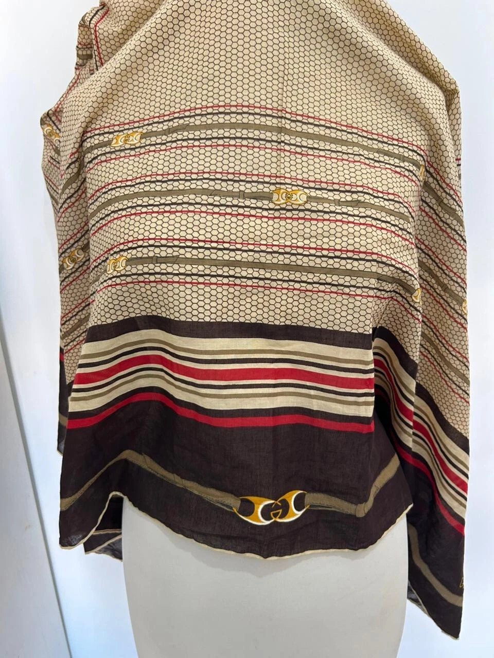 S14# Gucci paréo coton multicolore 53/52 pouces