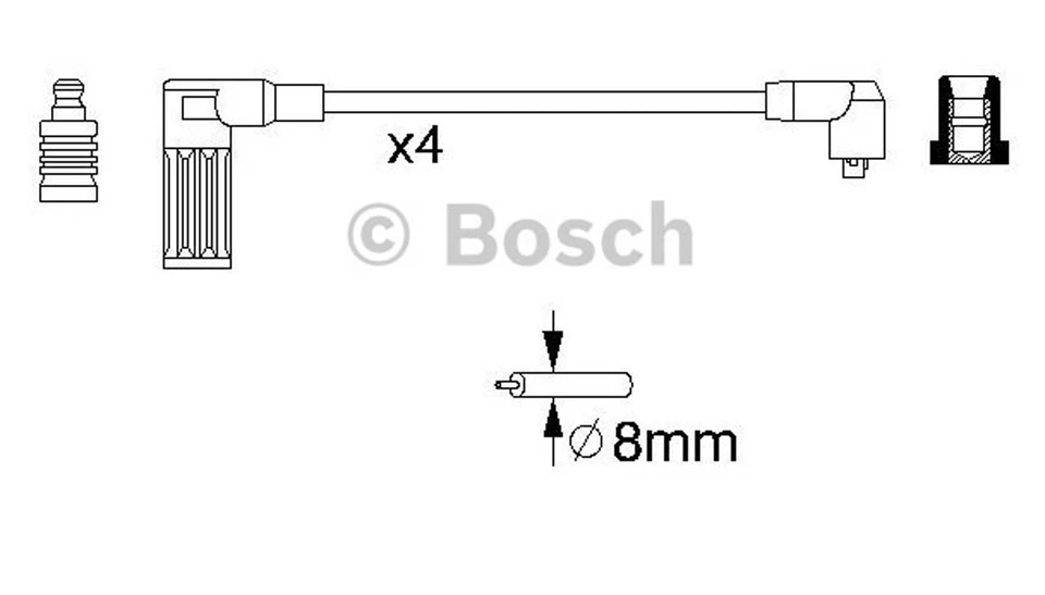 Bosch 0986356717 Ignition Lead Set for Fiat Cinquecento 170 Seicento 187 287 0.9 - Image 4 of 4