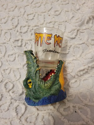 Gatorland Shot Glass Alligator Holding Shot Bite Me Beverage Glass