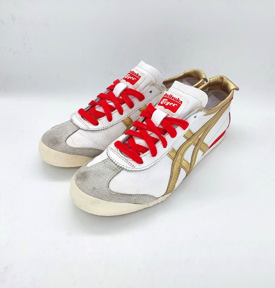 美品 Onitsuka Tiger MEXICO スニーカー 24cm Onitsuka Tiger Mexico66 White Red Gold Us5.5 Eu38 24cm Sneaker