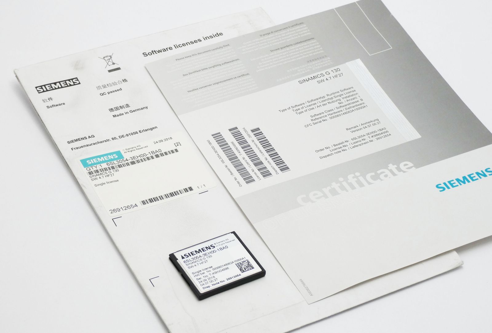 Siemens Sinamics G130 6SL3054-3EH00-1BA0 6SL3 054-3EH00-1BA0 SW.4.7 -Unused/Original Packaging-