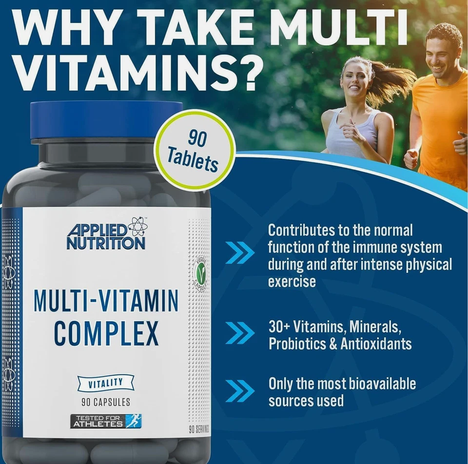 Applied Nutrition Complejo Multivitamínico 30 Nutrientes Sistema Inmunológico 90 Cápsulas Vegetales Foto 2 de 4