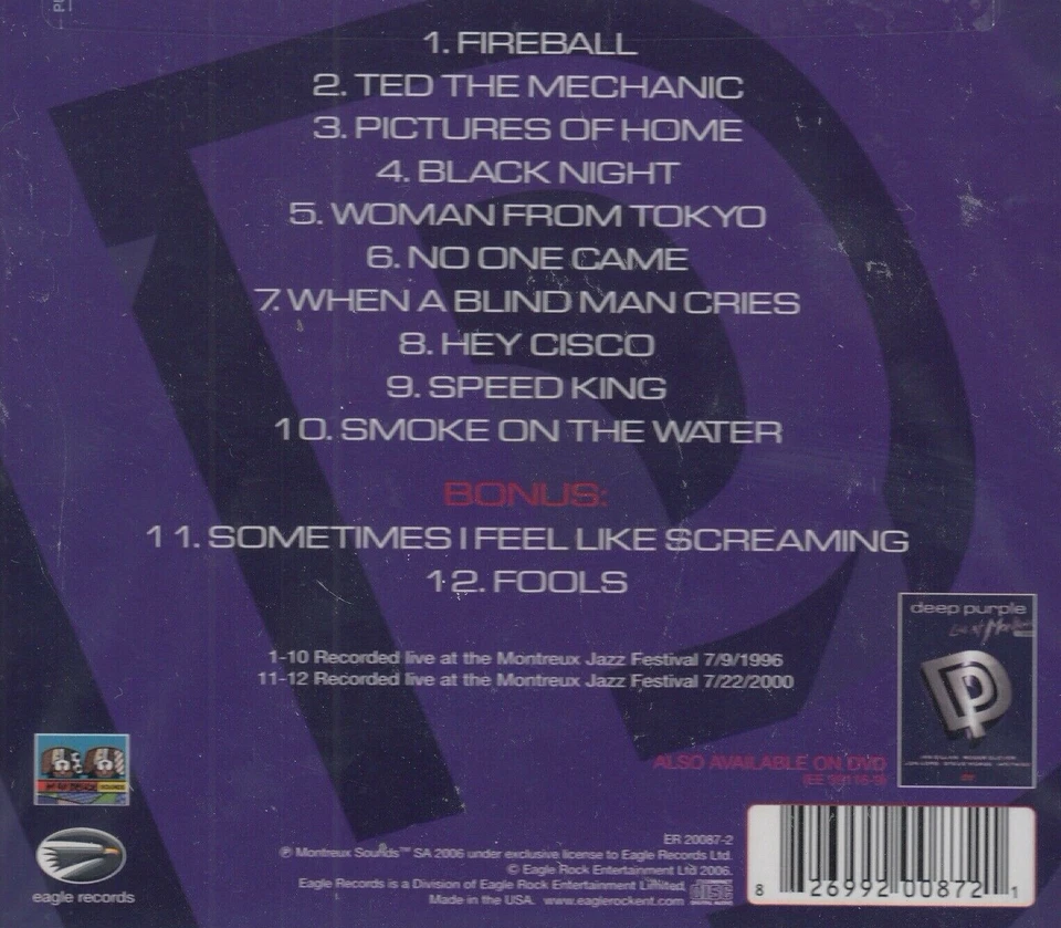 Deep Purple / Live At Montreux 1996 - 2 Bonus Tracks-  Best of - Hits (NEU!) - Bild 2 von 2