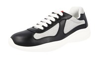 Prada Leder Bike Americas Cup Sneaker Schwarz Silber Weiss - Neu - 5,5 39,5
