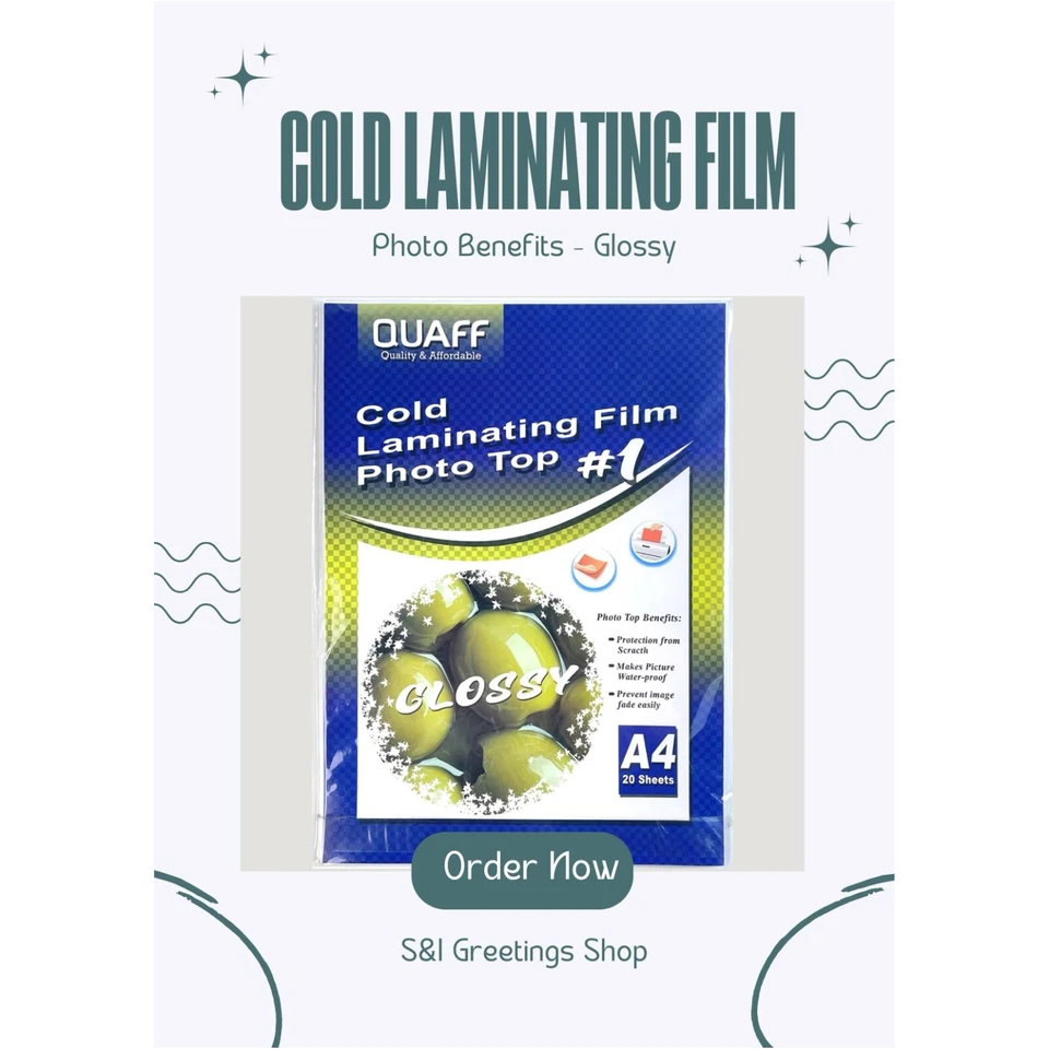 Cold Laminating Film A4 / Glossy / Matte / 3D / Leather / Glitter /Rainbow - Image 4 of 4