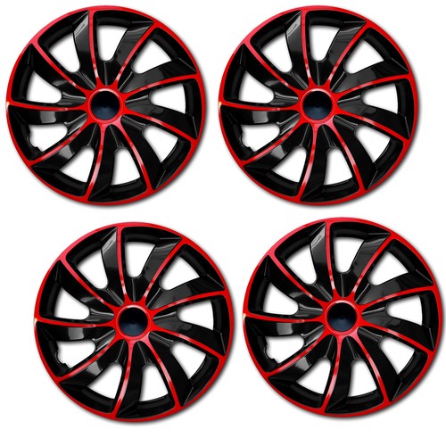 13'' Hubcaps Wheel Covers Trims 13 inch Set of 4 Red ABS Plastic Trim Durable UK - Picture 9 of 10