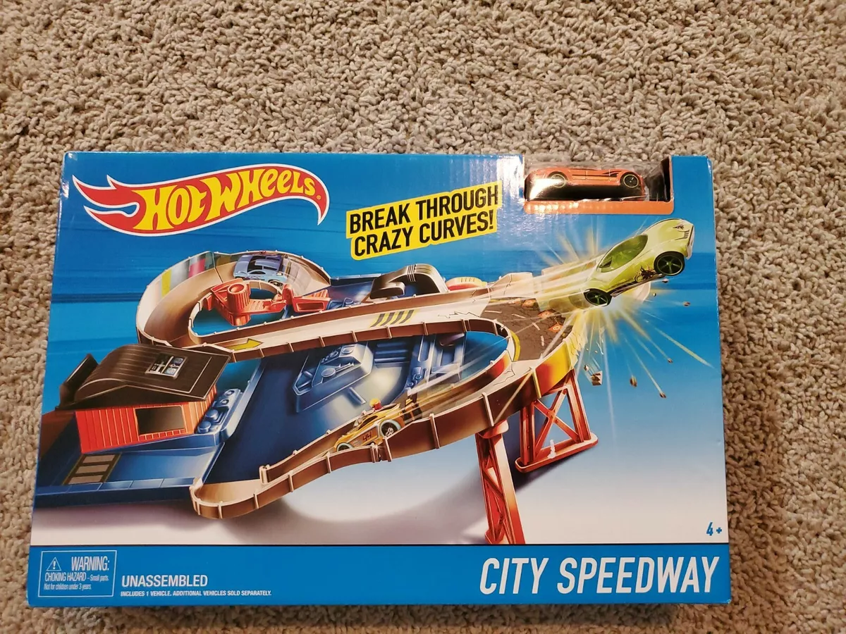 Hot Wheels City Speedway trackset Carros Na Rodovia Jogo De Ação Brinquedo  Infantil Racing