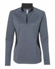 Adidas Women's Lightweight UPF Quarter-Zip Pullover A281 Size S Navy/Carbon 50