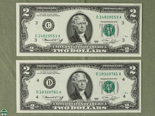 Set of 12 - Series of 1976 $2 Federal Reserve Note - A to L Crisp Uncirculated - Picture 5 of 14