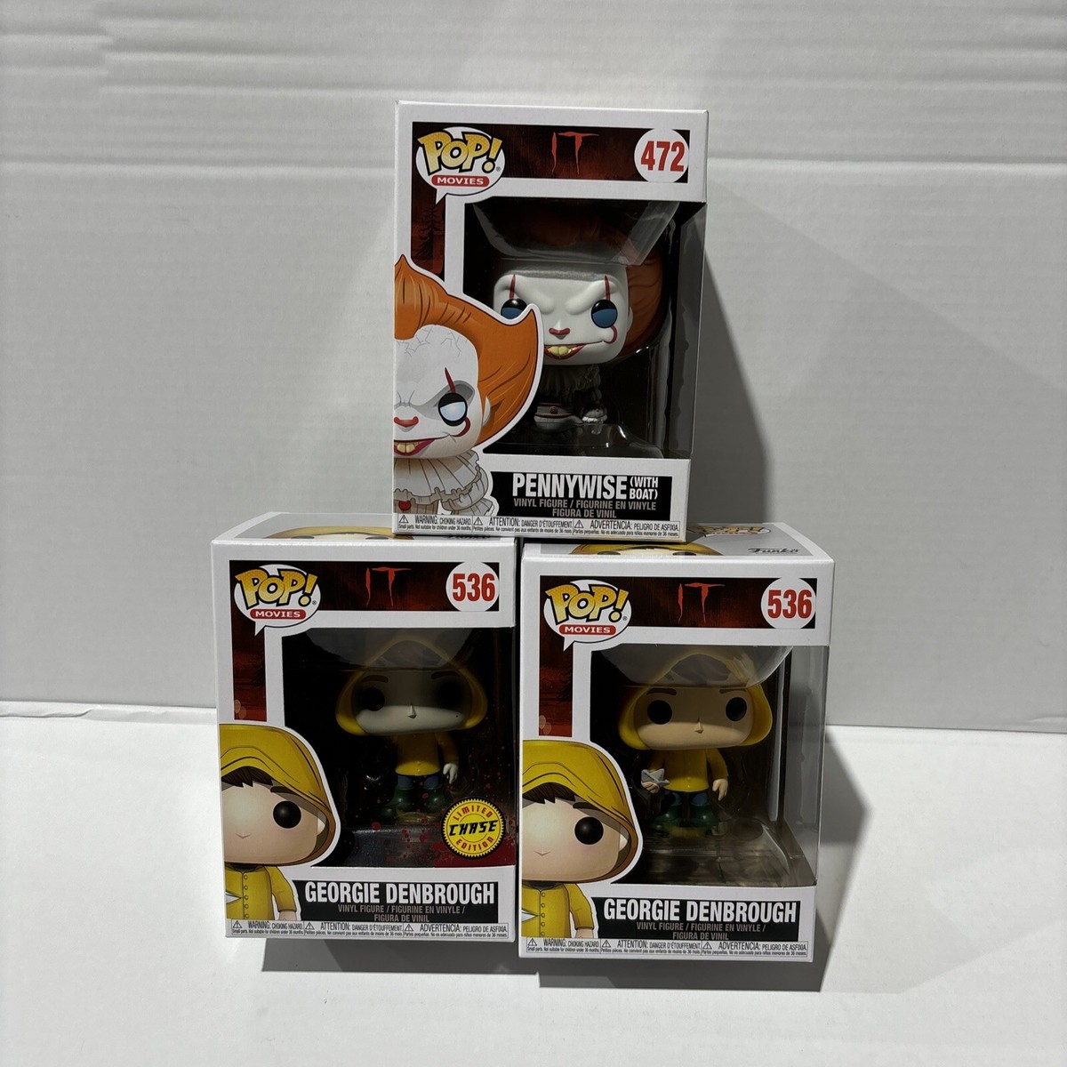 Funko POP! IT Pennywise with Boat #472-Georgie CHASE & Georgie