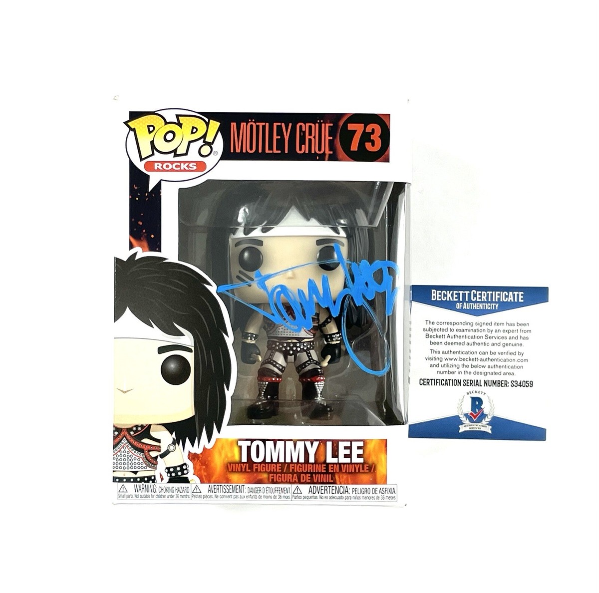 トム・ヒドルストン 直筆サイン FUNKO POP Tommy Lee Rare Autographed Signed Funko Pop Action Figure Motley