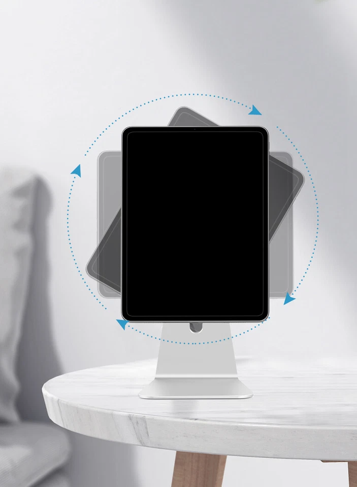 Supporto Magnetico Regolabile In Alluminio Per iPad Pro 11/12.9/iPad Air Argento - Immagine 4 di 4