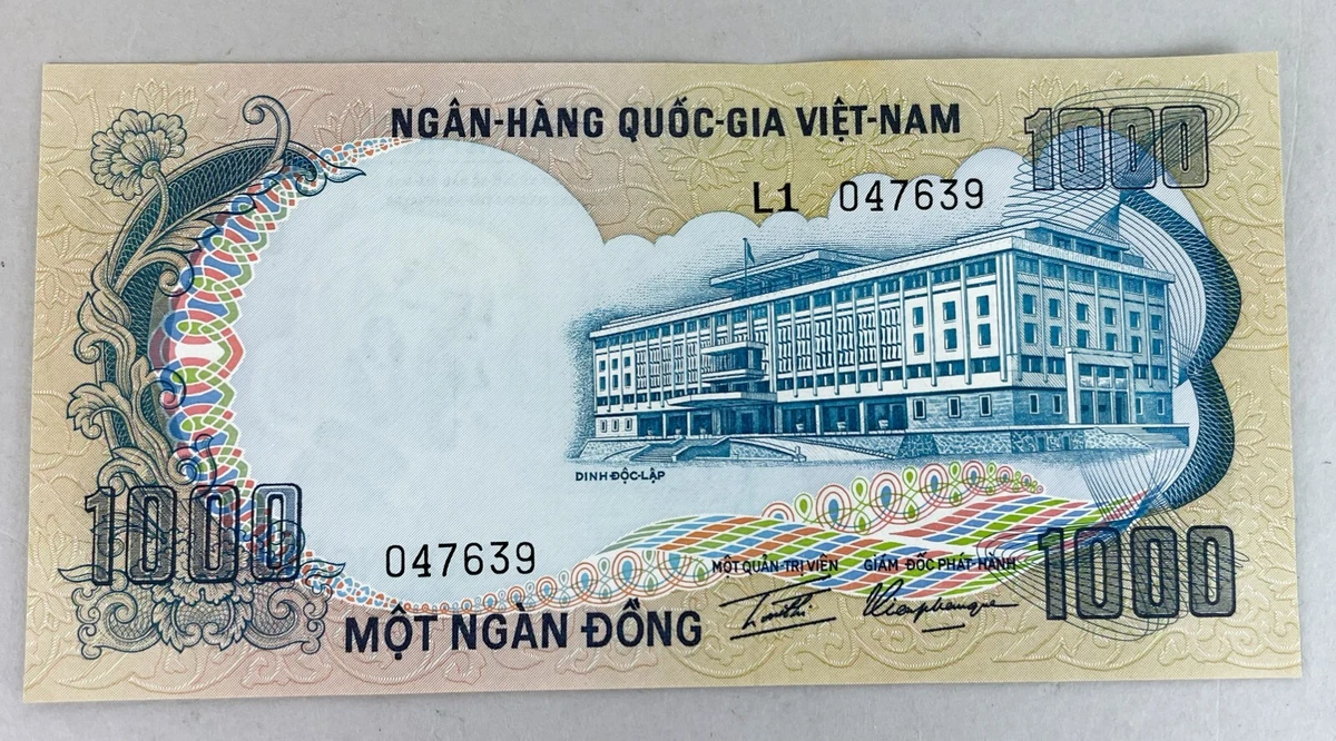 越南纸币1,000 越南盾面额1972 | eBay