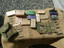 Lot Of Vintage,WW II, US Military First Aid Supplies +2 SEWING KITS