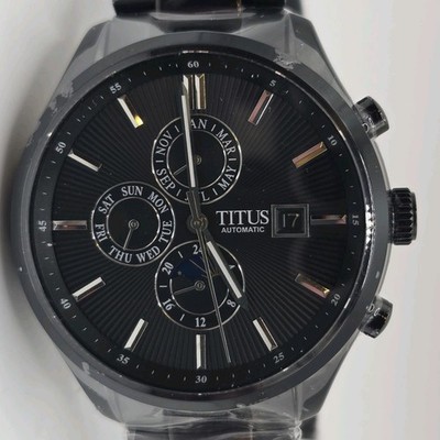 Titus Automatic Watch Multifunction Black 43mm