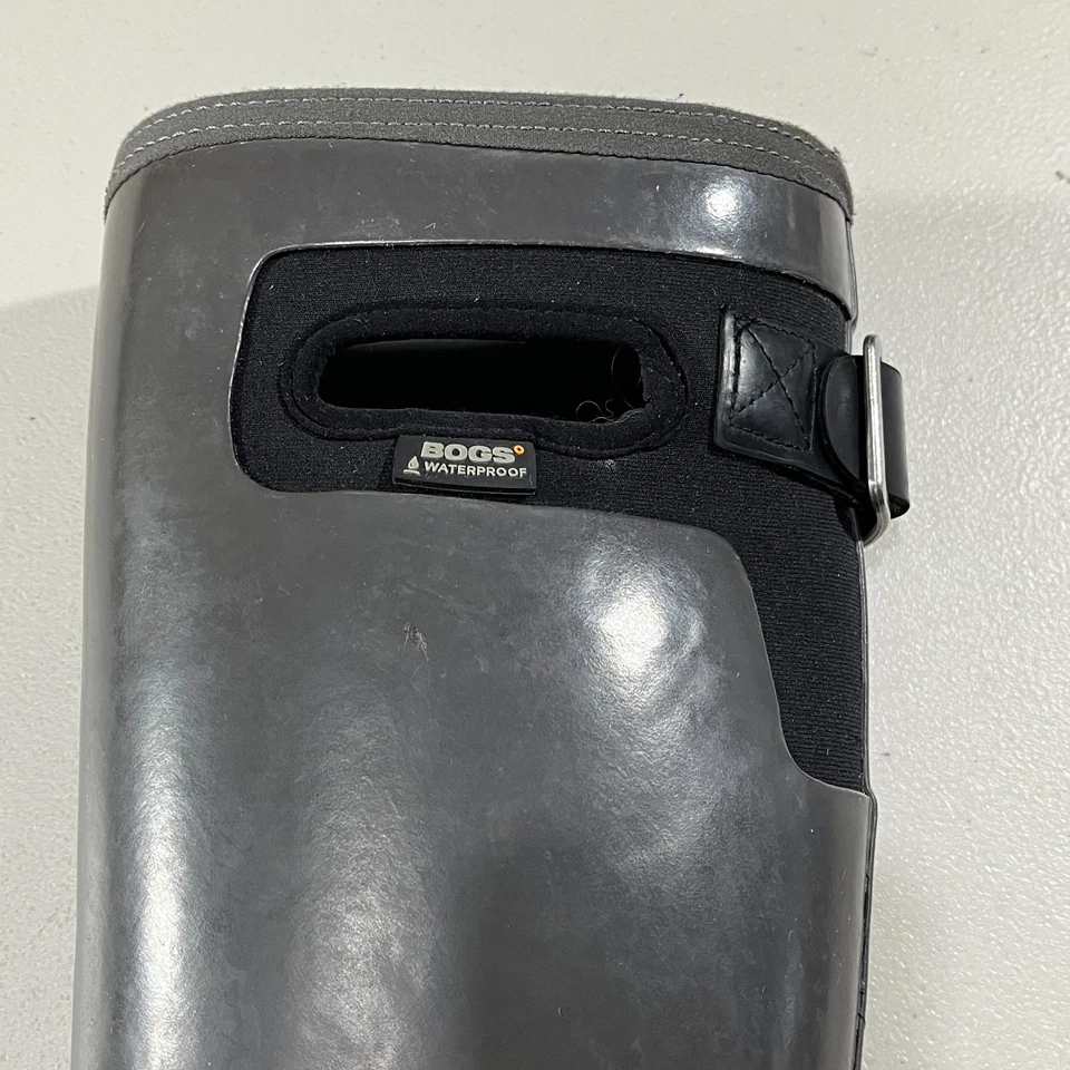 Botas de goma Bogs Tacoma altas para mujer 9 grises Pull On Neo Tech impermeables al aire libre Foto 3 de 4