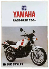 YAMAHA 250cc MOTORCYCLE RANGE Sales Brochure c1980? XS250 RD250LC XT250 XS250SE+