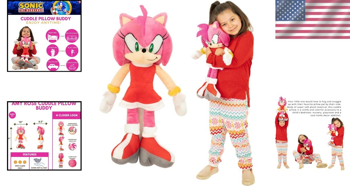 Soft Anime Cuddle Pillow Buddy: Sonic The Hedgehog Amy Rose for