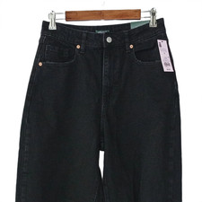 Wild Fable women distressed baggy jean size 6/28 high rise solid black stretch