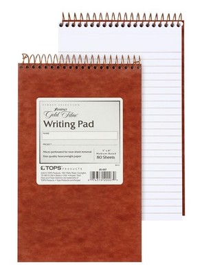 Ampad Gold Fibre Retro Writing Pad, Red Cover, White Paper, 5 x 8, Medium Rul...