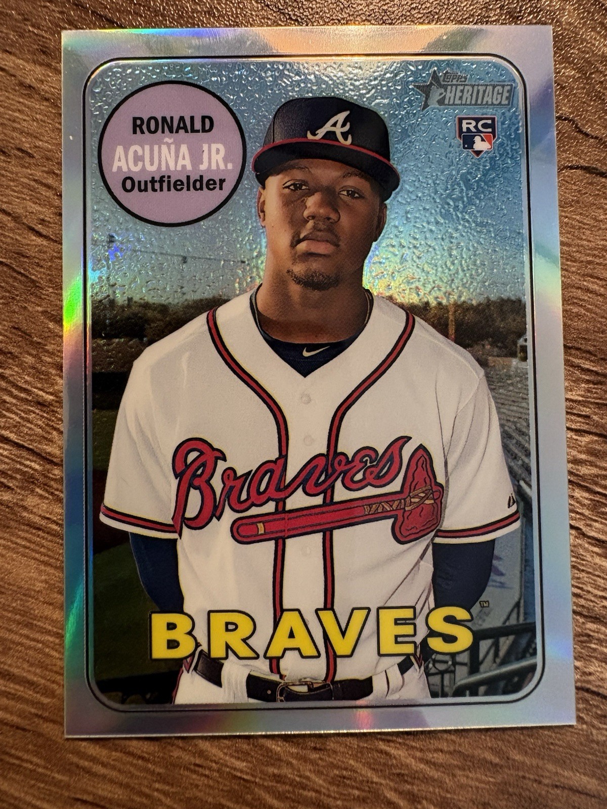 2018 Topps Heritage Chrome Refractor #580 Ronald Acuna Jr. RC #/569