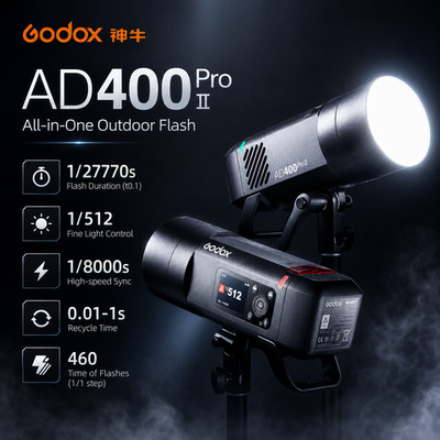 Godox AD400Pro II 400Ws All-in-One Outdoor Flash High Power PRO Performance