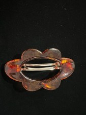 Vintage 1980s or 90s Faux Tortoise Shell Brown Hair Barrette Clip
