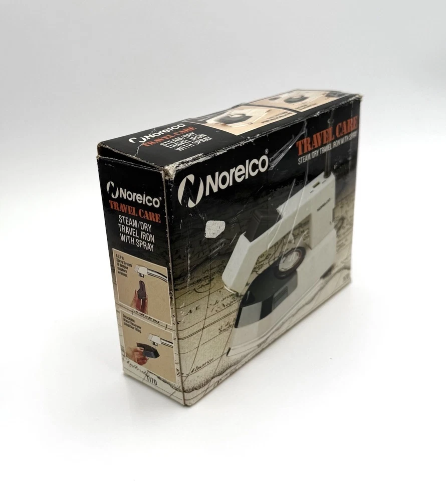 Plancha de vapor de viaje Norelco TI-70 120/240v de colección en caja con recibo original probado Foto 3 de 4